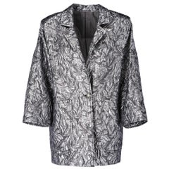 Sportmax Vintage metallic silver jacquard lined jacket
