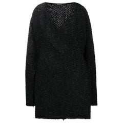 2000s Gianfranco Ferré Vintage black silk beaded mini dress