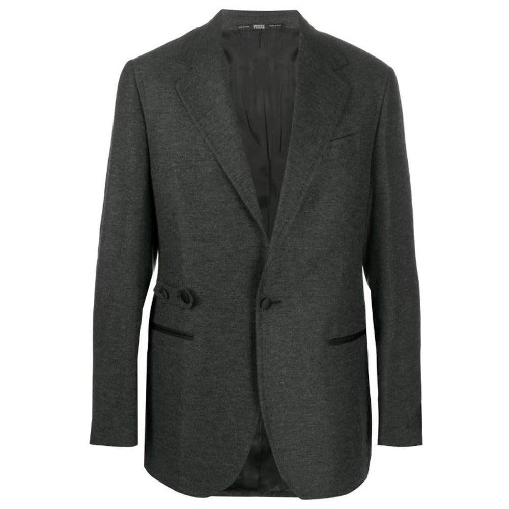 90s Gianfranco Ferré Vintage dark grey blazer jacket For Sale at 1stDibs