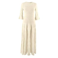 Dior Cream Virgin Wool Macrame Lace Knitted Dress