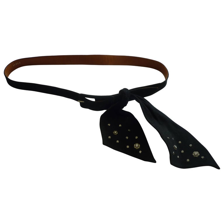 Lutece Vintage Suede Embellished Belt For Sale at 1stDibs