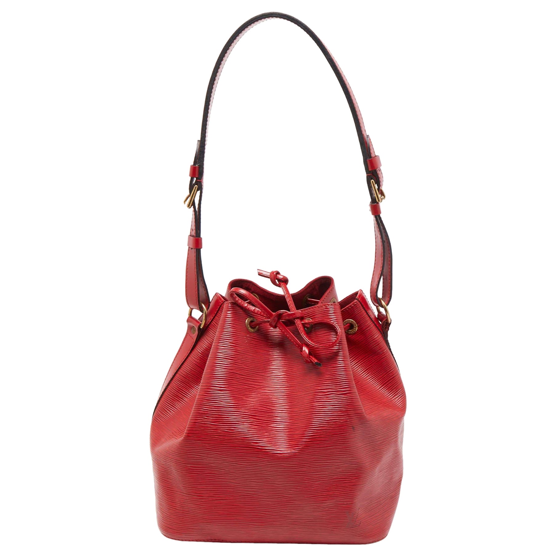 Louis Vuitton Red Epi Leather Petit Noe Bag For Sale