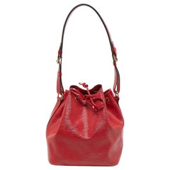 Louis Vuitton Red EPI Leather Neverfull Pochette Wristlet Pouch Bag 271lvs512