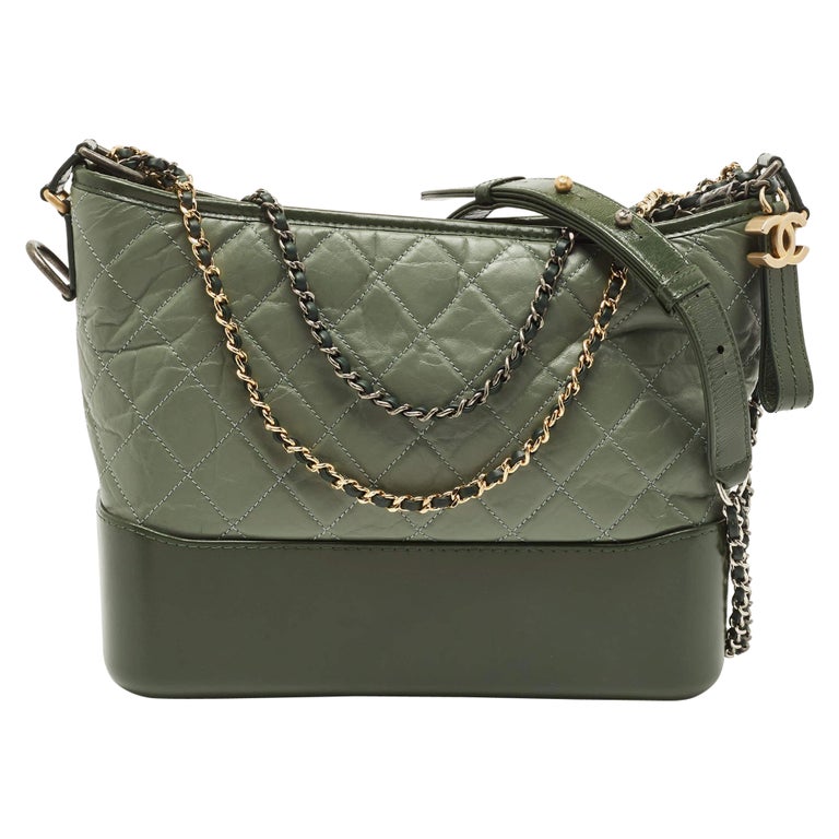Chanel - Authenticated Gabrielle Handbag - Leather Green for Women, Very Good Condition