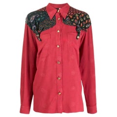 Moschino Vintage brick red viscose 90s shirt