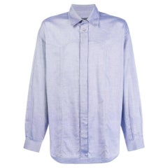 90s Versace Vintage light blue cotton shirt with classic collar