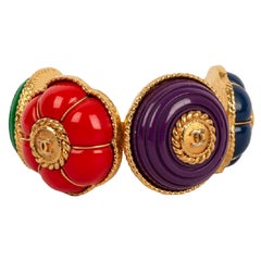 Chanel Golden Metal & Multicolor Bracelet 1989