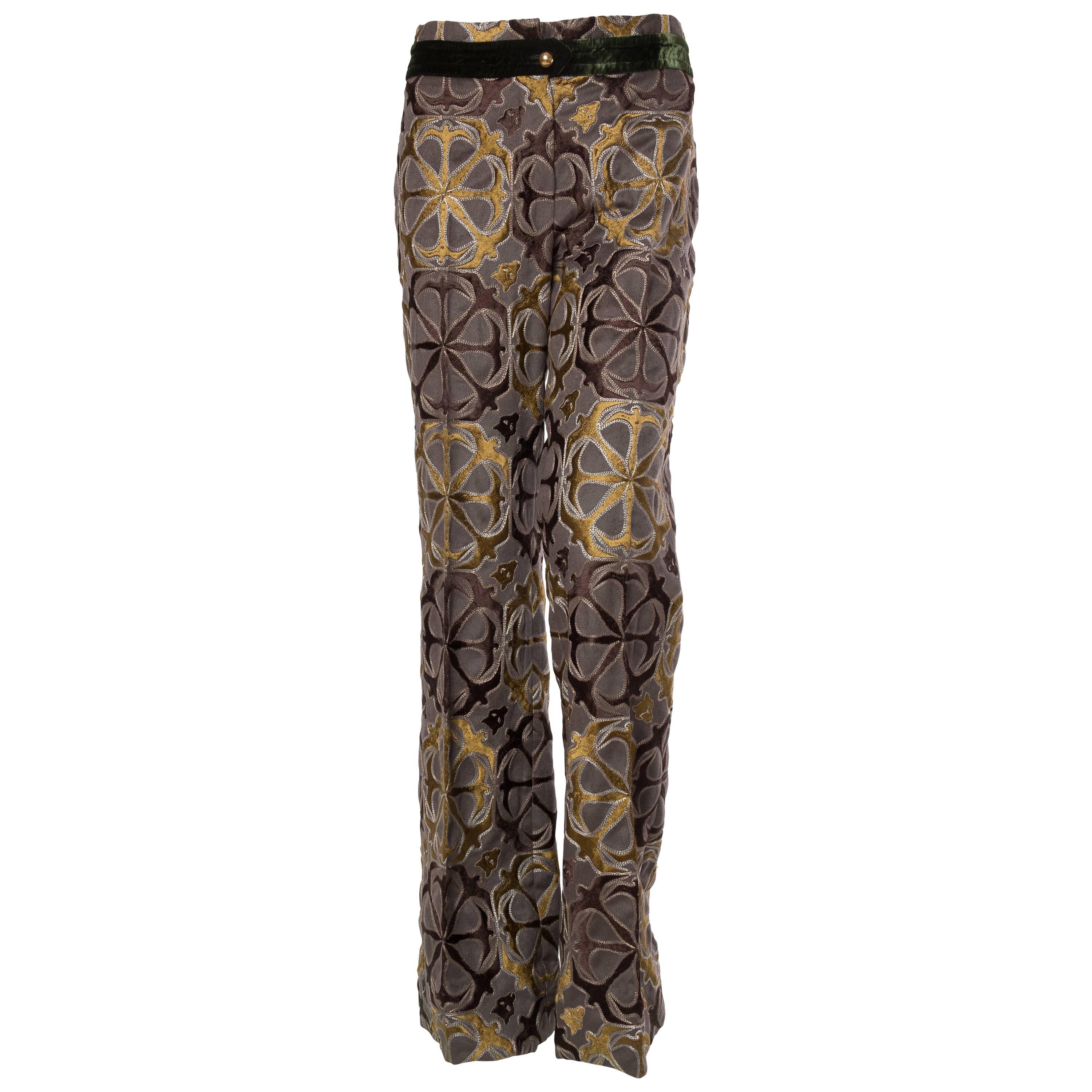 Gianfranco Ferre Fully Embroidered Trousers
