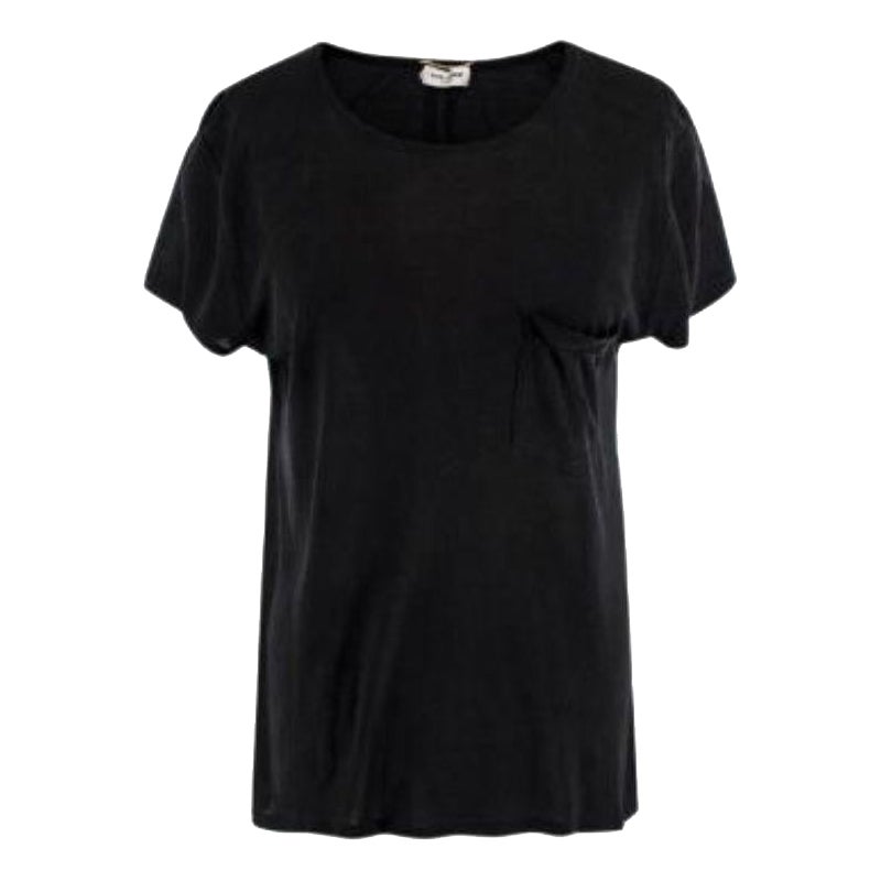Saint Laurent Black Cotton Lightweight Pocket T-shirt For Sale at 1stDibs