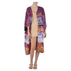 Morphew Collection Purple, Orange & Gray Silk Kimono