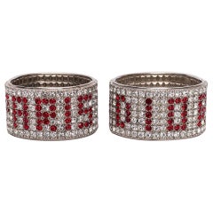 Retro Dior Pair of Rhinestones Bracelets