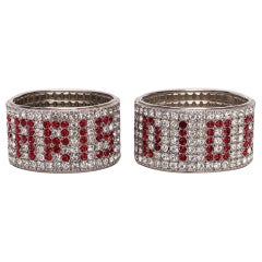 Dior Paire de bracelets en strass