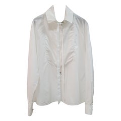 Chanel Dallas Blusa Camisa Blanca Algodón