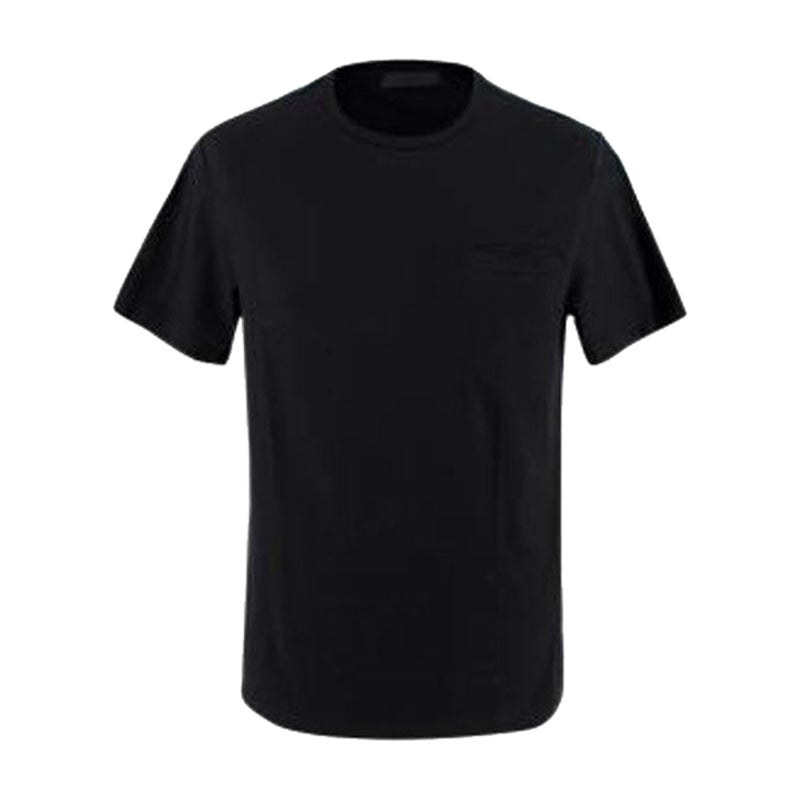 Prada Crew Neck Black Cotton T-Shirt For Sale at 1stDibs