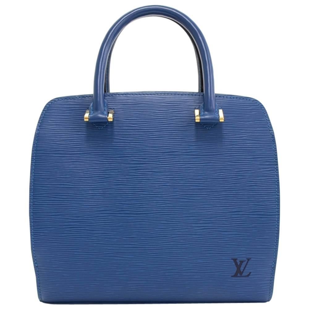 Louis Vuitton Pont Neuf Blue Epi Leather Handbag