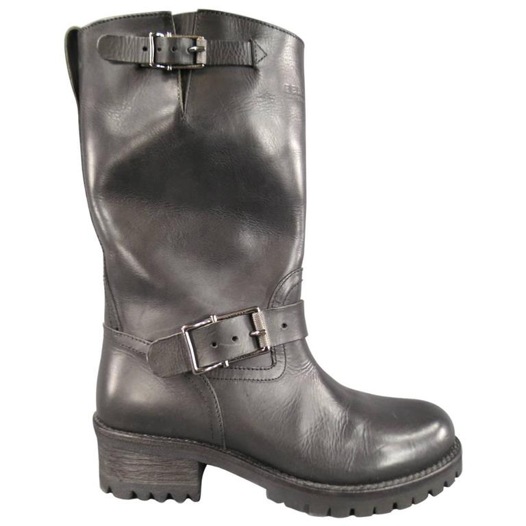 Men's BELSTAFF Boots - Size 7 Black Leather FULHAM MOTO Biker Boots For  Sale at 1stDibs | belstaff resolve motorcycle boots