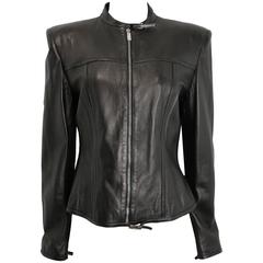 Gucci by Tom Ford Black Lambskin Leather Jacket 5