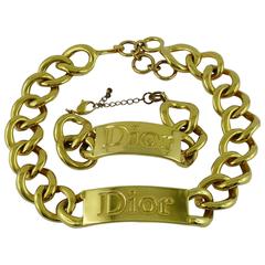 Christian Dior Rare Chunky Gold Plated Necklace and Bracelet Set
