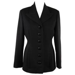 VALENTINO BOUTIQUE Vintage Black Wool BLAZER Jacket SIZE 6 GT
