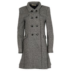 Balenciaga Double Breasted Wool Blend Coat Fr 42 Uk 14