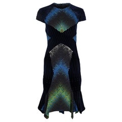 Peter Pilotto Printed Velvet And Silk Blend Midi Dress Uk 10