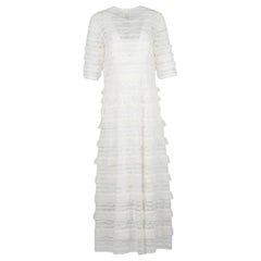 Costarellos Embroidered Tulle Maxi Dress Fr 46 Uk 18
