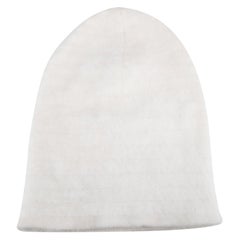 Used Helmut Lang Women's White Angora Blend Beanie Hat