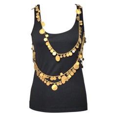 Givenchy black with gold tone medals top