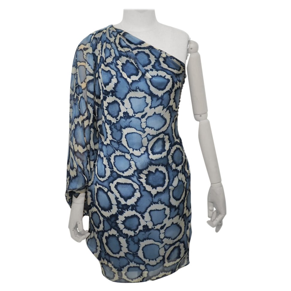 Christian Dior by Galliano One sleeve silk dress For Sale