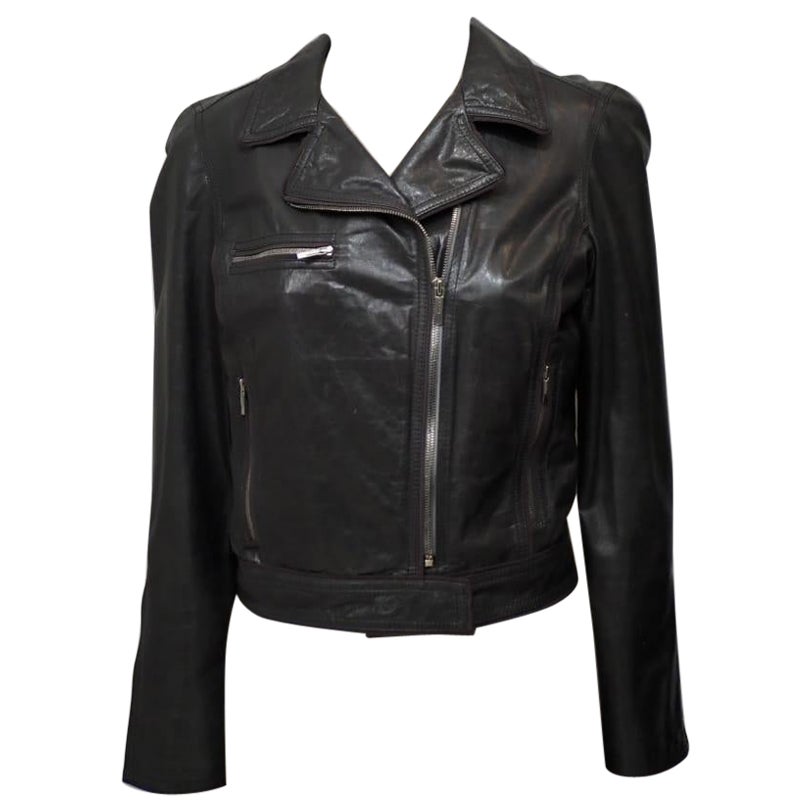 Fendi grey leather jacket For Sale
