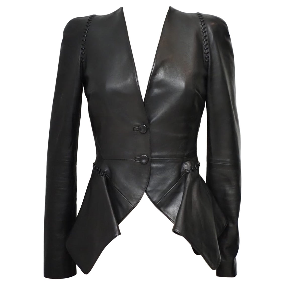 Alexander McQueen black leather jacket