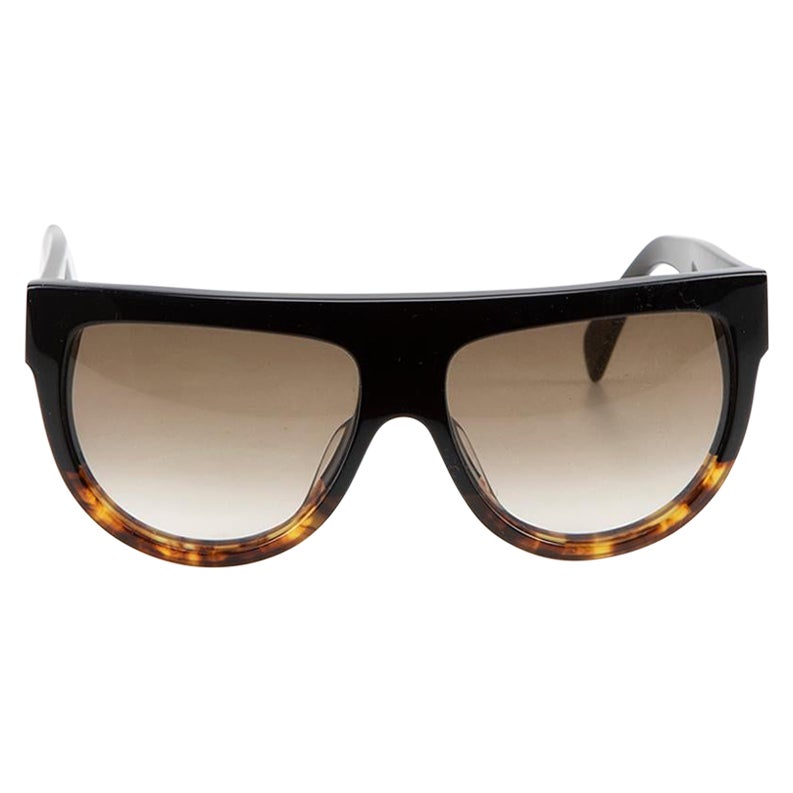 Céline Women's Black and Brown Dark Havana Shadow Sunglasses For Sale at  1stDibs