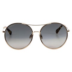 Jimmy Choo Women's Gold Glitter Tortoiseshell Round Sunglasses