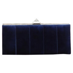 Christian Louboutin - Pochette in velluto Amy blu profondo da donna