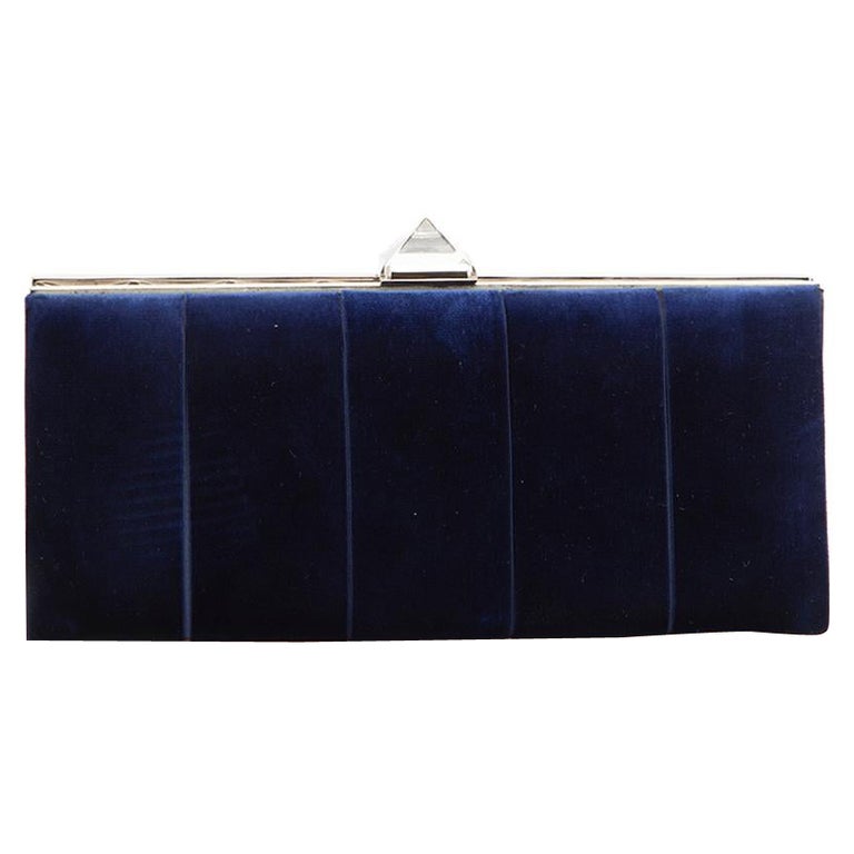 HERMÈS Cityslide Pouch Evercolor Indigo Blue Leather Messenger Bag Clutch  For Sale at 1stDibs