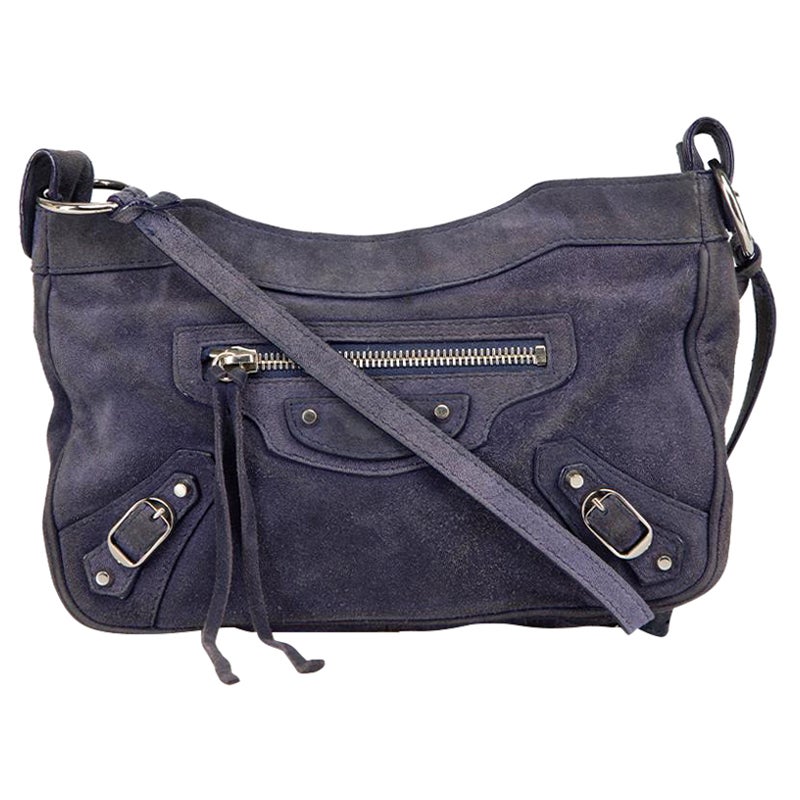 Balenciaga Women's Purple Suede Crossbody Bag For Sale