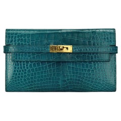 Hermès 2013 Kelly Long Alligator Mississippiensis Leather Wallet