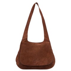 Bally Women's Brown Suede Flap Shoulder Bag