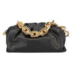 Used Bottega Veneta Women's Black Leather Chain Pouch Shoulder Bag