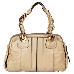 Chloé Women's Beige Leather Heloise Textured Top Handle Bag