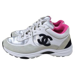 Chanel Multicolor CC Lace Up Sneakers 