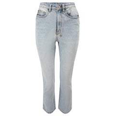 Ksubi Hellblaue Denim-Jeans mit geradem Waschbesatz Größe XXS