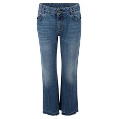 Stella McCartney Blaue ausgestellte, ausgefranste Jeans aus Denim Größe L