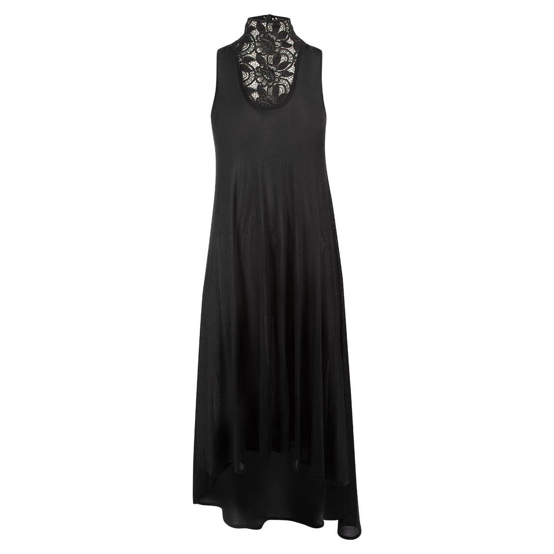 Alexander McQueen Black Lace Panel Sleeveless Maxi Dress Size M