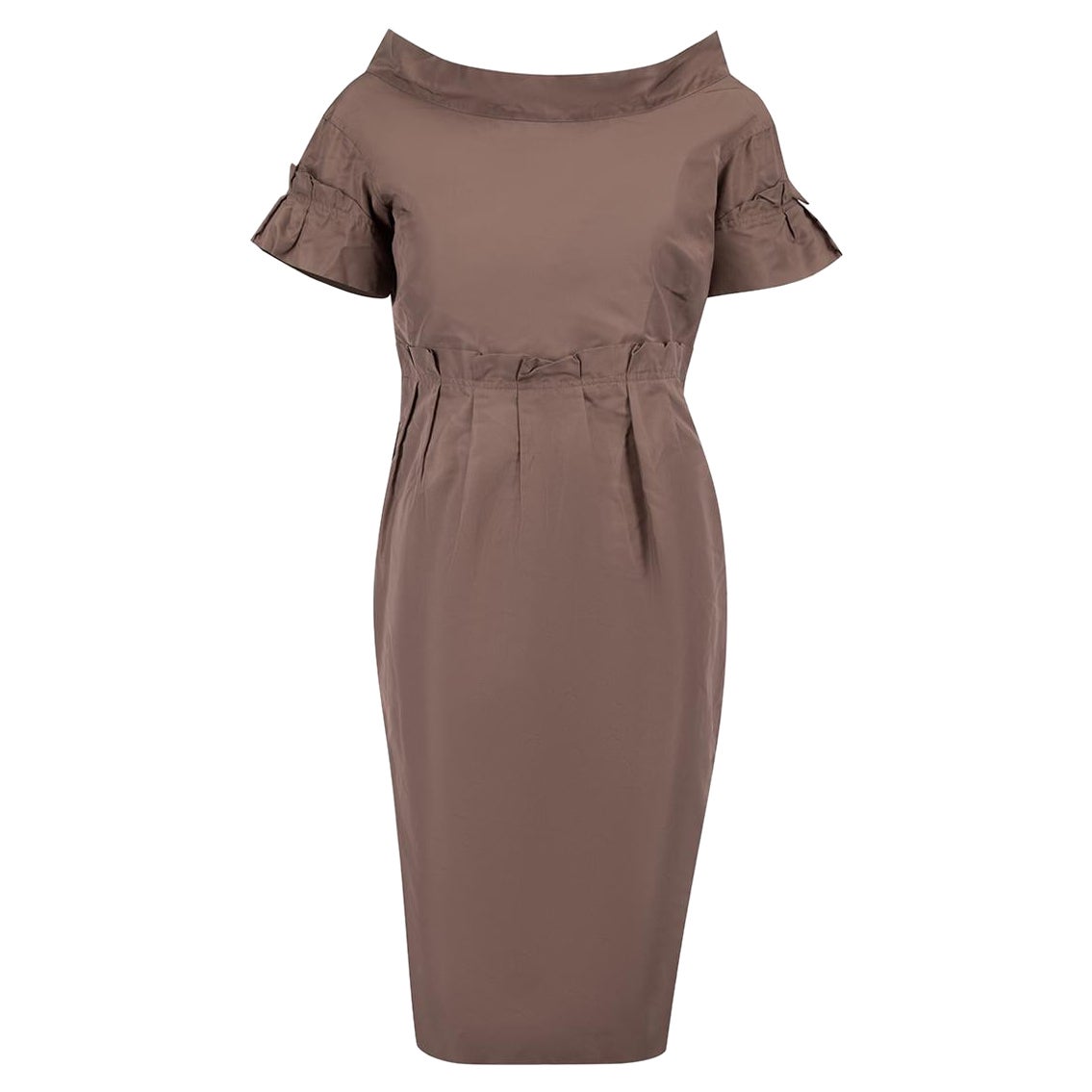 Burberry Prorsum Brown Off-The-Shoulder Dress Size M For Sale
