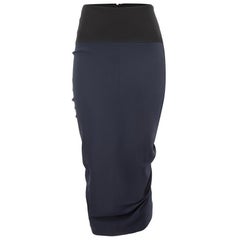 Navy Panelled Skirt Size XL