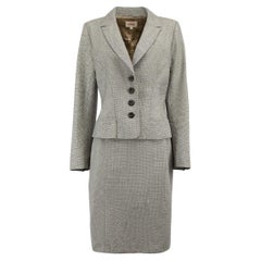 Completo grigio con blazer e gonna in pied-de-poule taglia XL
