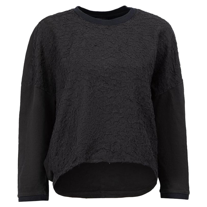 Giambattista Valli Black Felt Layer Sweatshirt Size XS For Sale
