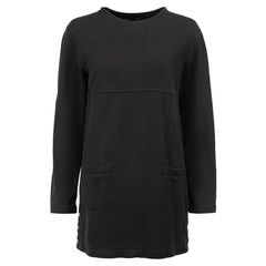 Used Proenza Schouler Black Cotton Silk Button Detail Sweatshirt Size S