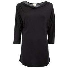 Used Dries van Noten Black Bateau Neck Mid Sleeves Top Size M